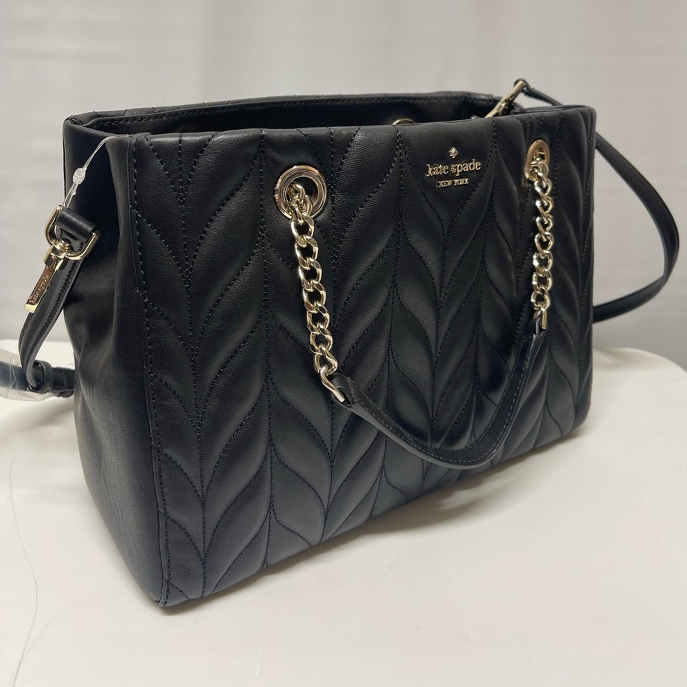KATE SPADE MEENA BRIAR LANE QUILTED SATCHEL BLACK PURSE STYLE WKRU5761 NWT